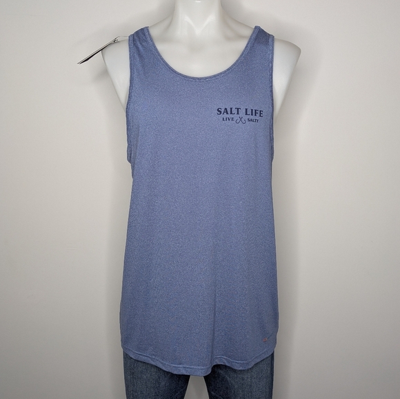 NWT Salt Life Blue Sleeveless Tank Top L - Picture 1 of 9
